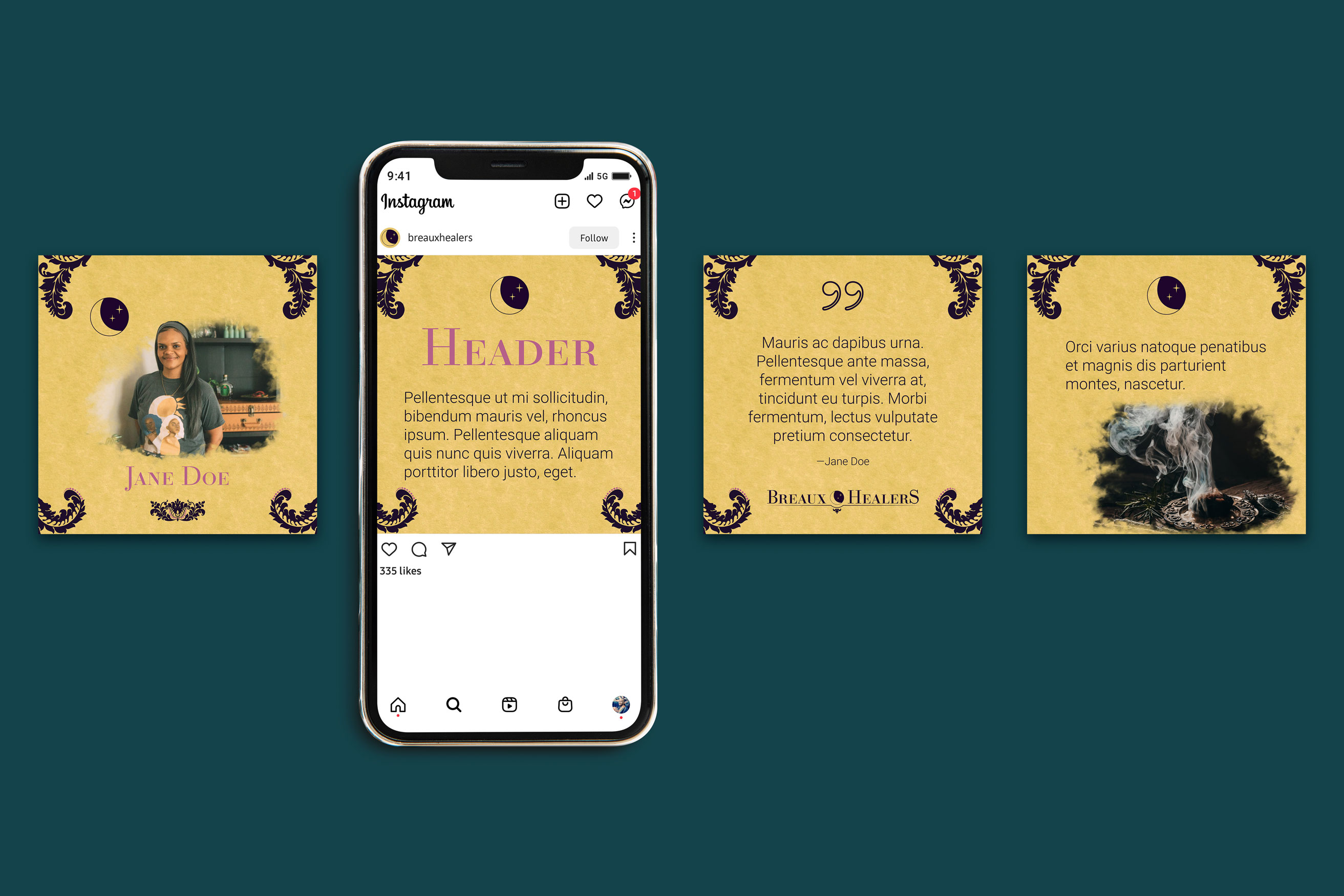 Breaux Healers social media graphics