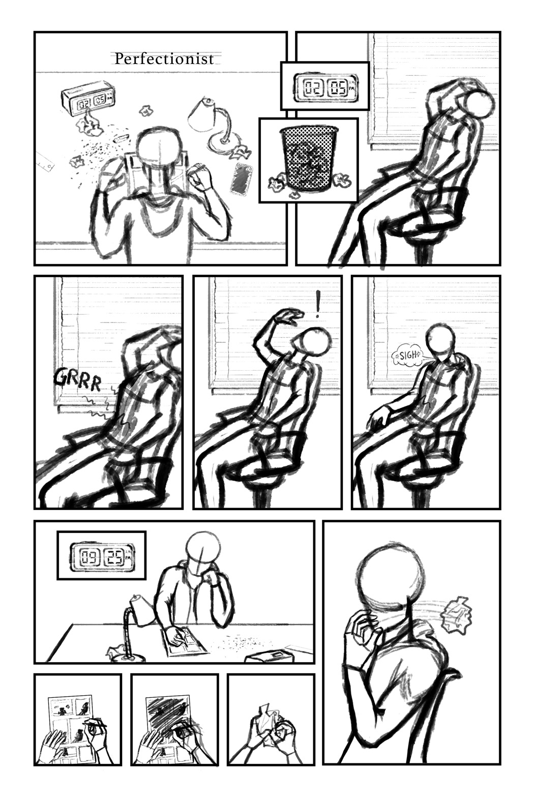 Perfectionist page 1 sketch