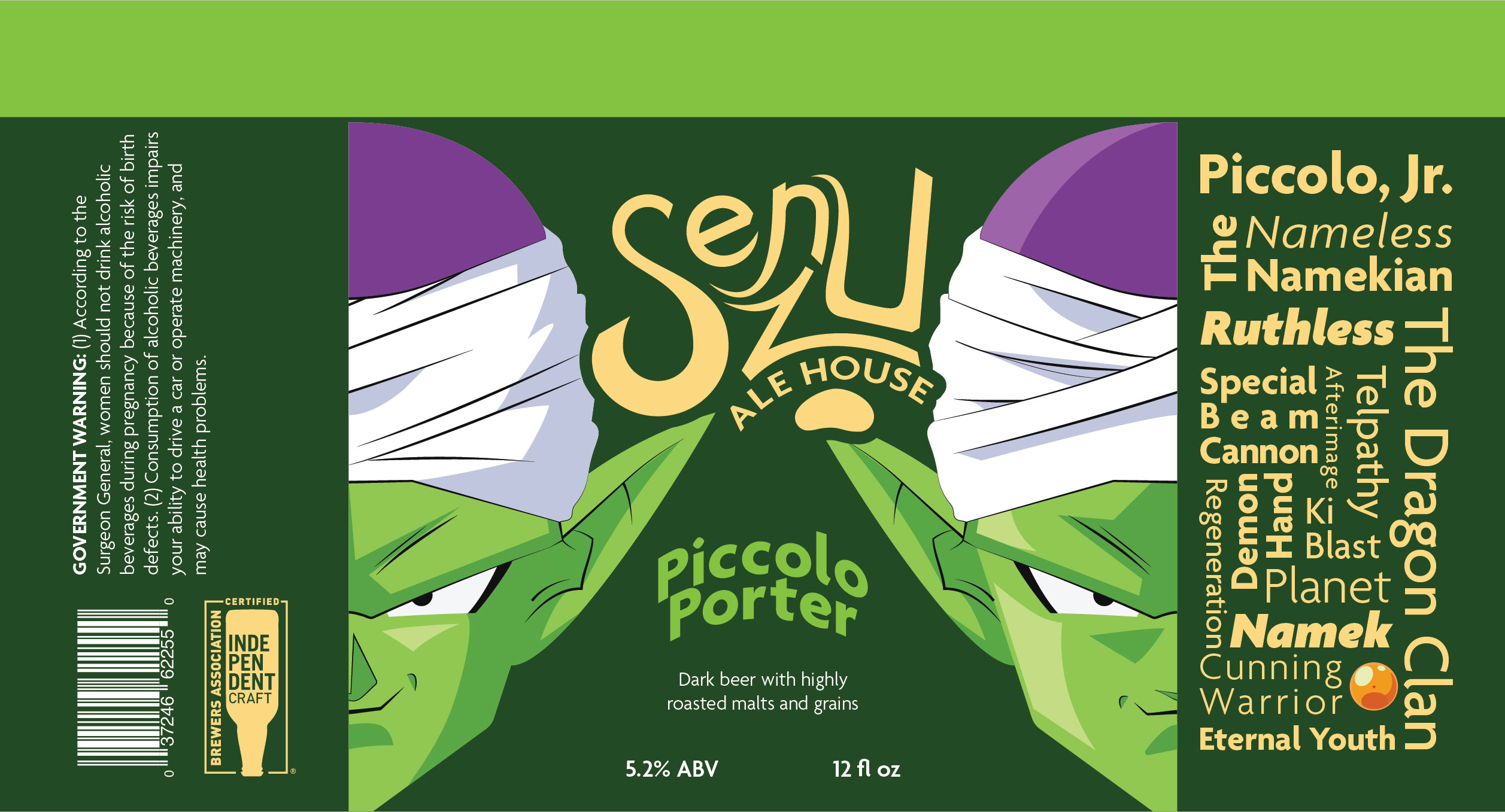 Senzu Ale House initial beer label