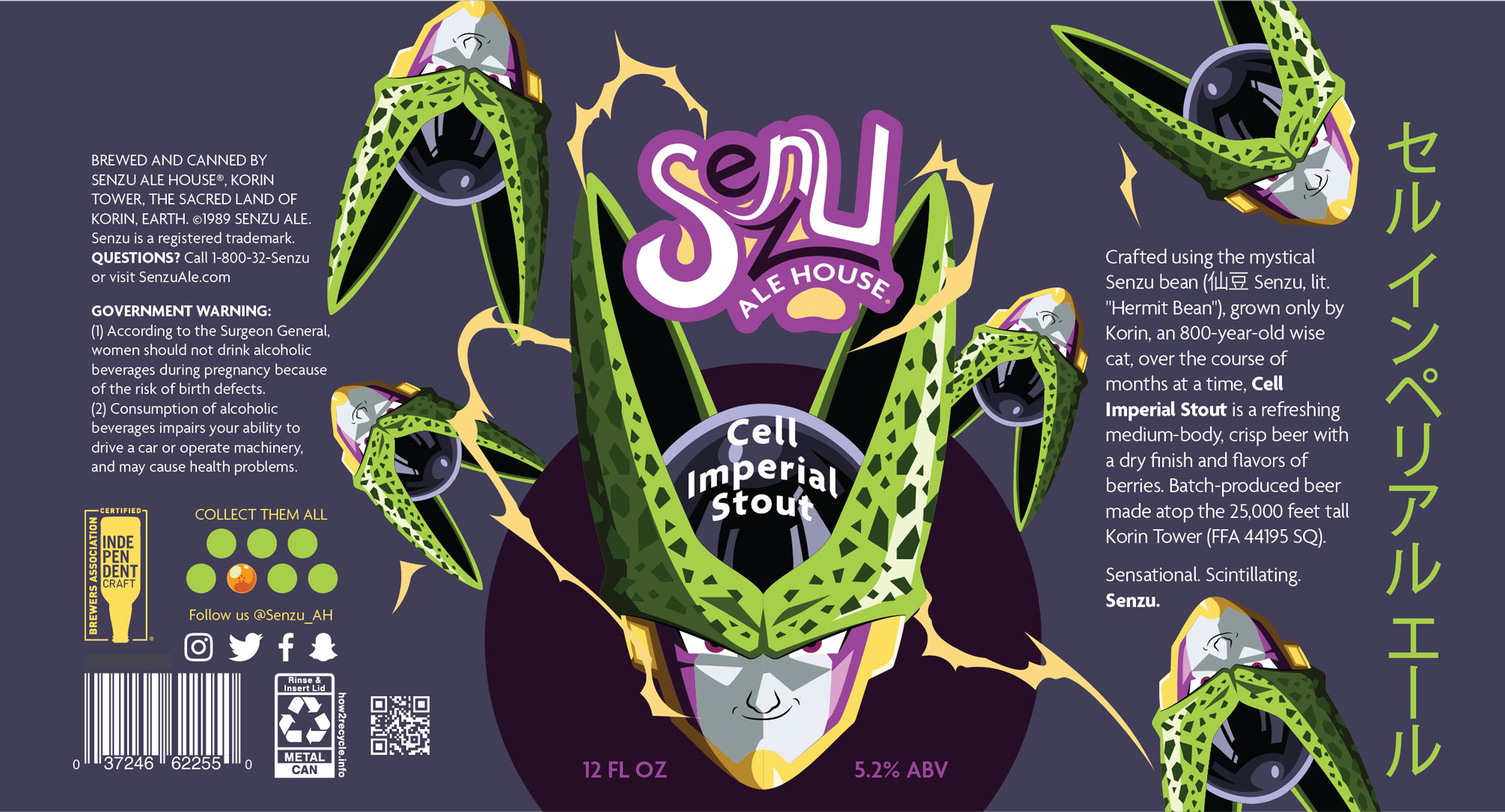 Senzu Ale House 12oz beer label