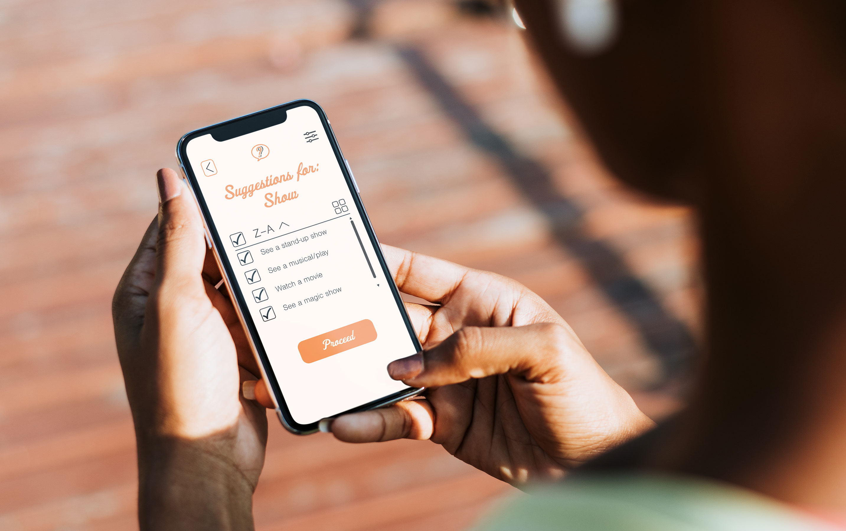 Person using Shall We? app